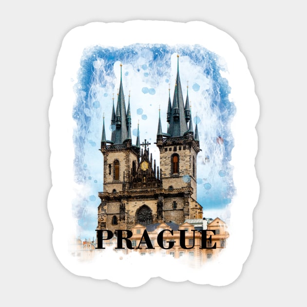 prague Sticker by Polli